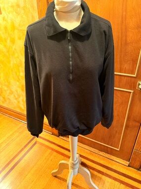 Vintage Black Half-Zip Collared Sweatshirt by Forrester’s